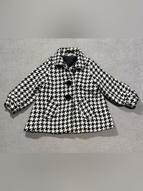 H&M Black & White Houndstooth Peacoat for Girls